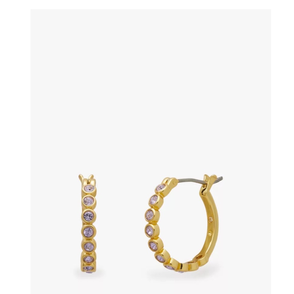 Kate Spade Full Circle Huggies with Light Amethyst Stones